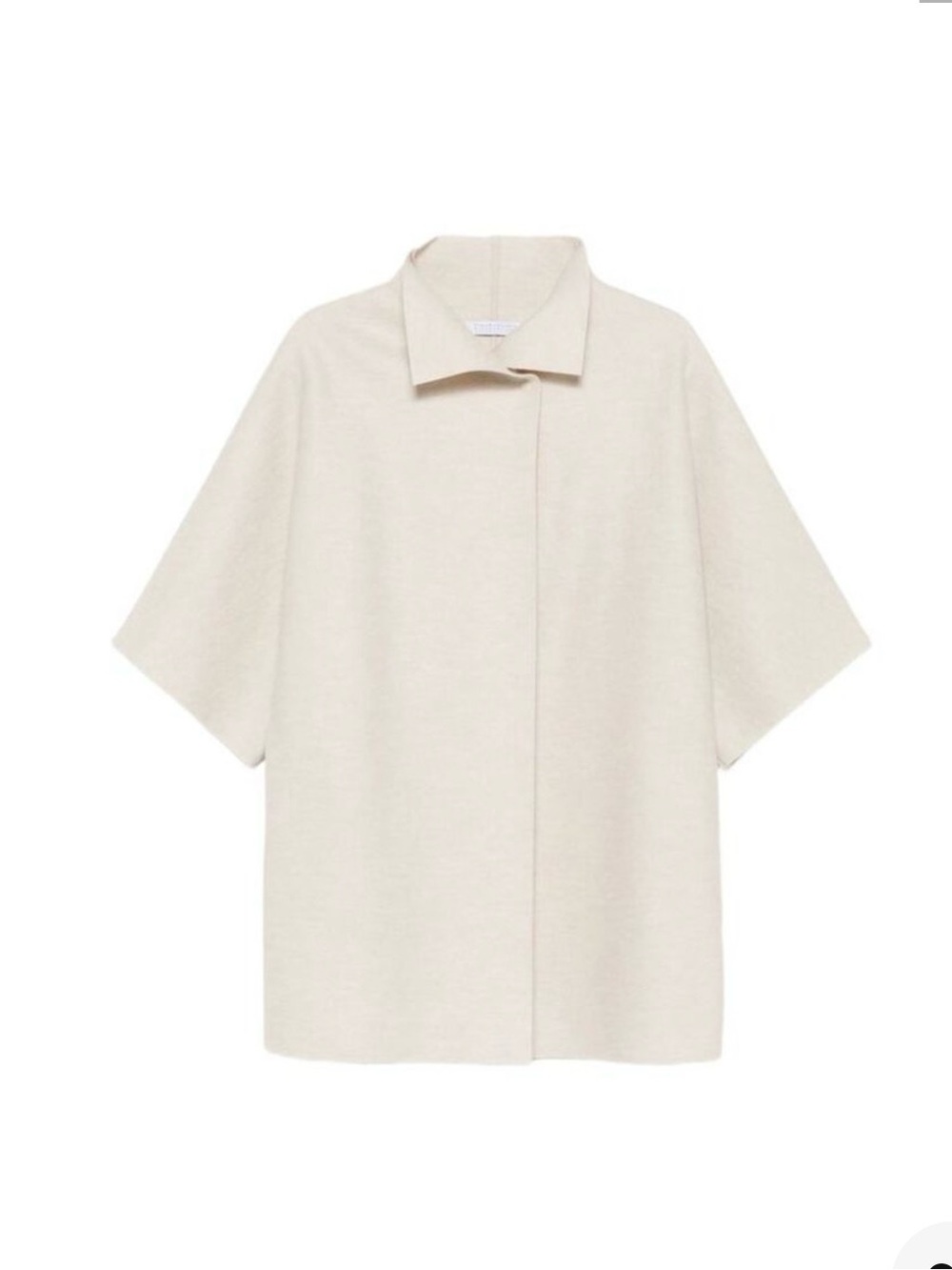 Harris Wharf Kimono Cream Coat - size 42 NWT